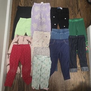 LOT 15 PAIRS GIRLS 2T/3T PANTS.